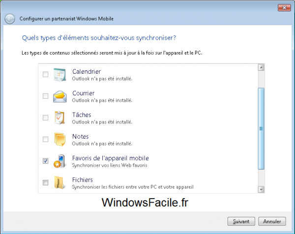 Windows 8 Synchronisation Windows Mobile