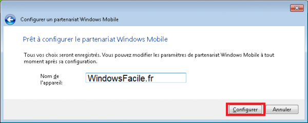 WindowsMobile Synchronisation Nom