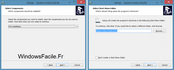 SQLite VS2012 installation suite