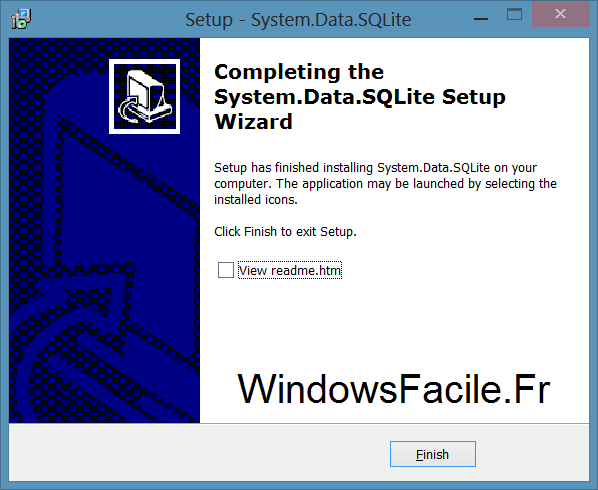 SQLite VS2012 installation fin