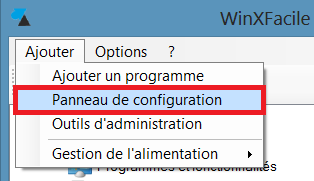 WinXFacile panneau configuration