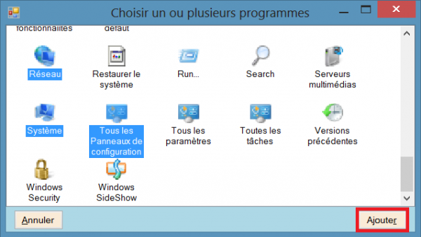 WinXFacile panneau configuration ajout