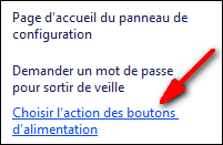 Windows 8 bouton alimentation