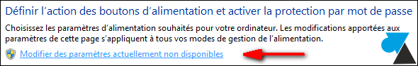 tutoriel Windows modifier alimentation