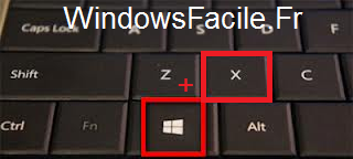 Windows 8 Windows+X Combinaison
