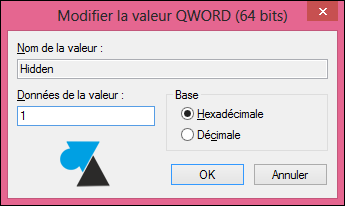 regedit valeur hexadecimale