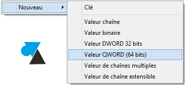 regedit valeur qword 64bits dword 32bits