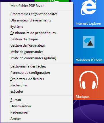 winxfacile personnaliser menu demarrer Windows8