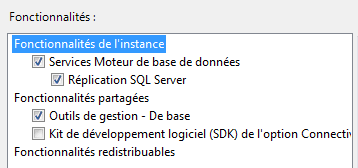 SQL Server 2008 R2 installation fonctionnalites