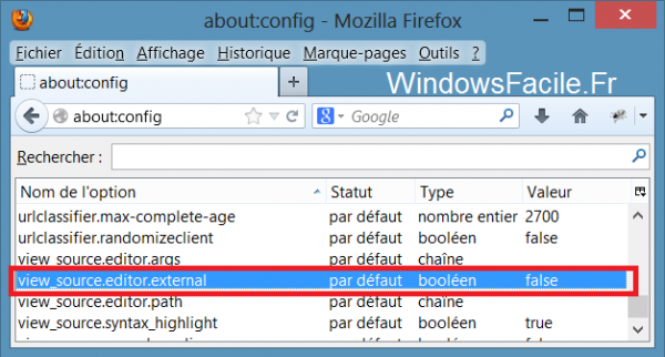 Firefox view source editor external