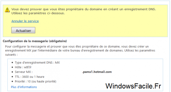 Domaine mail avec outlook