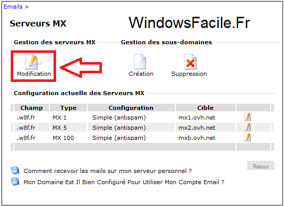 ovh mx modification