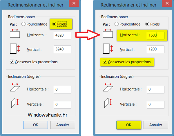 redimensionner image pixels