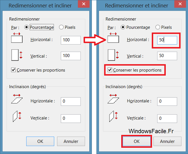 redimensionner image pourcentage