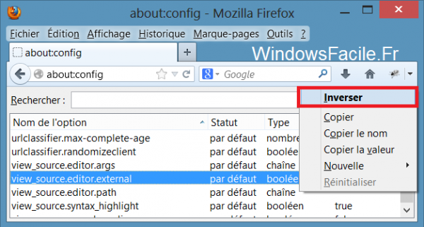 editor external firefox inverser