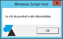 Windows 2012 deinstallation numero de serie cle produit