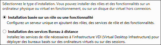 Installation basee sur un role ou une fonctionnalite