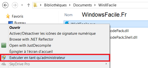 Windows 8 programme administrateur