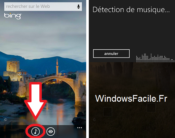 Windows Phone chercher titre chanson