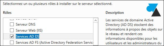 tutoriel Windows Server 2012 ajout role AD DS