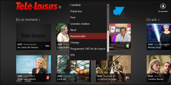 TeleLoisirs programme TV logiciel Windows 8 Store