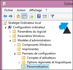 gpedit ordinateur modele administration panneau de configuration