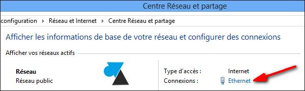 connexion reseau centre partage uptime Windows 8 Server 2012