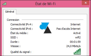 uptime Windows connexion reseau sans fil wifi