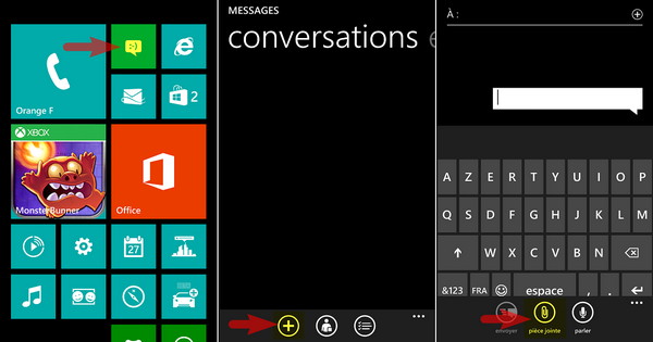 Windows Phone MMS pièces jointes