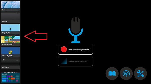 Windows 8 barre navigation entre applications