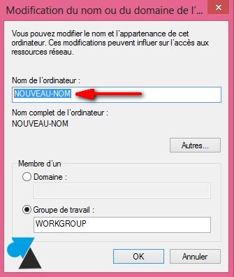 personnaliser windows changer nom ordinateur