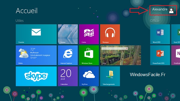 Ecran accueil Windows 8