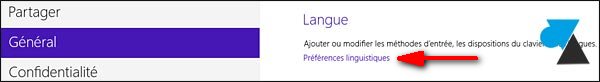 changer langue clavier Windows 8