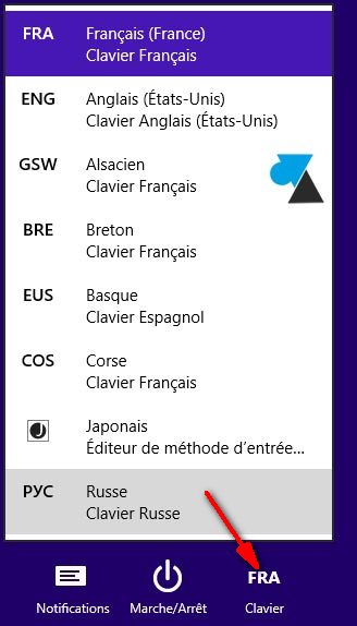 changer langue clavier Windows modern ui metro