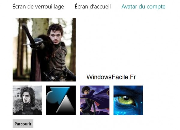 selection avatar windows 8