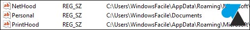 regedit user shell folders