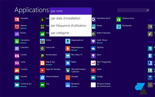 Windows 8.1 liste applications tous les programmes