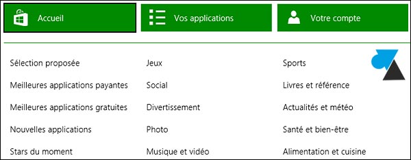 Windows 8.1 Store magasin applications winstore