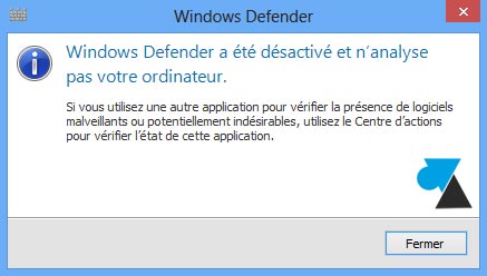 Windows Defender inactif