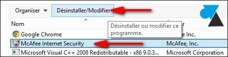 antivirus desinstaller McAfee Windows
