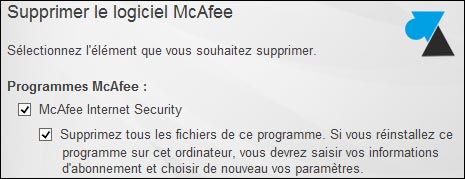 antivirus desinstaller McAfee Windows