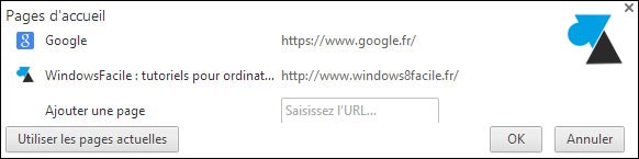 navigateur internet Google Chrome configuration