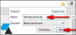 navigateur internet Google Chrome ajouter favori