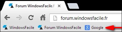 navigateur internet Google Chrome barre favori