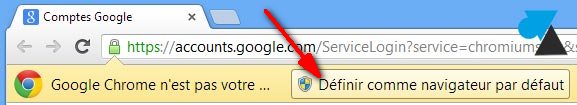 navigateur internet Google Chrome installation par defaut