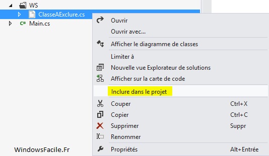 visual studio inclure fichier