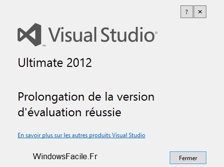 VS2012 prolongation réussie