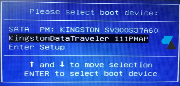 boot USB key Kingston netbook Asus