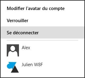 se deconnecter utilisateur Windiows