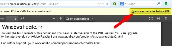 PDF Ouvrir avec autre lecteur PDF
